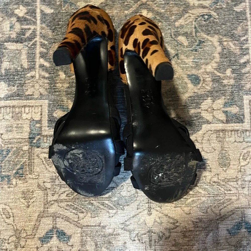 Tory Burch Leopard and Black Heels - Picture 3 of 3